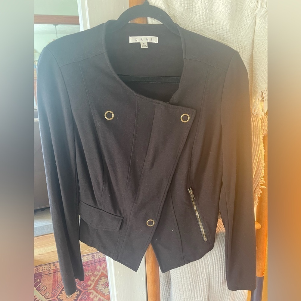 CAbi Black Asymmetrical Blazer
